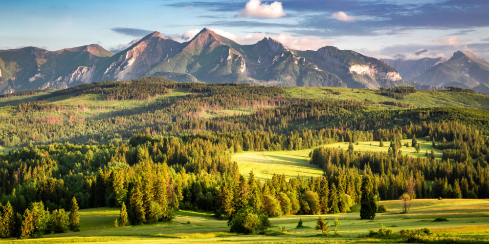 Belianske mountains in summer at sunset, Poland